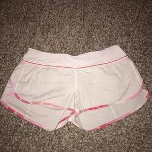White & Pink Lululemon Shorts Size 12